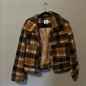 Princess Polly Brown and Tan Sherpa Jacket